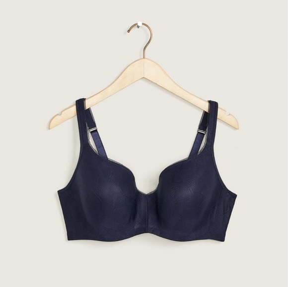 Deesse New Lightly Lined Contour T-Shirt Bra Underwire Lace Navy Blue 48c new - Picture 7 of 7